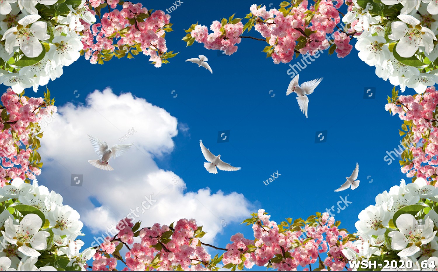 Dán trần hình hoa lá WSH-2020_64